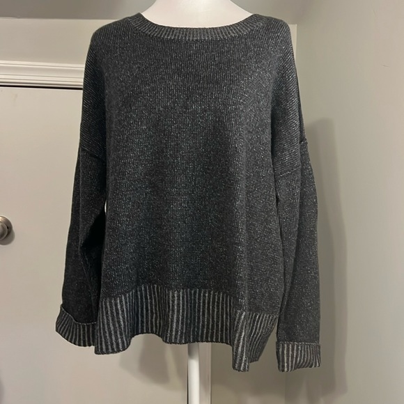 Eileen Fisher Sweaters - Eileen Fisher cashmere black and grey sweater L